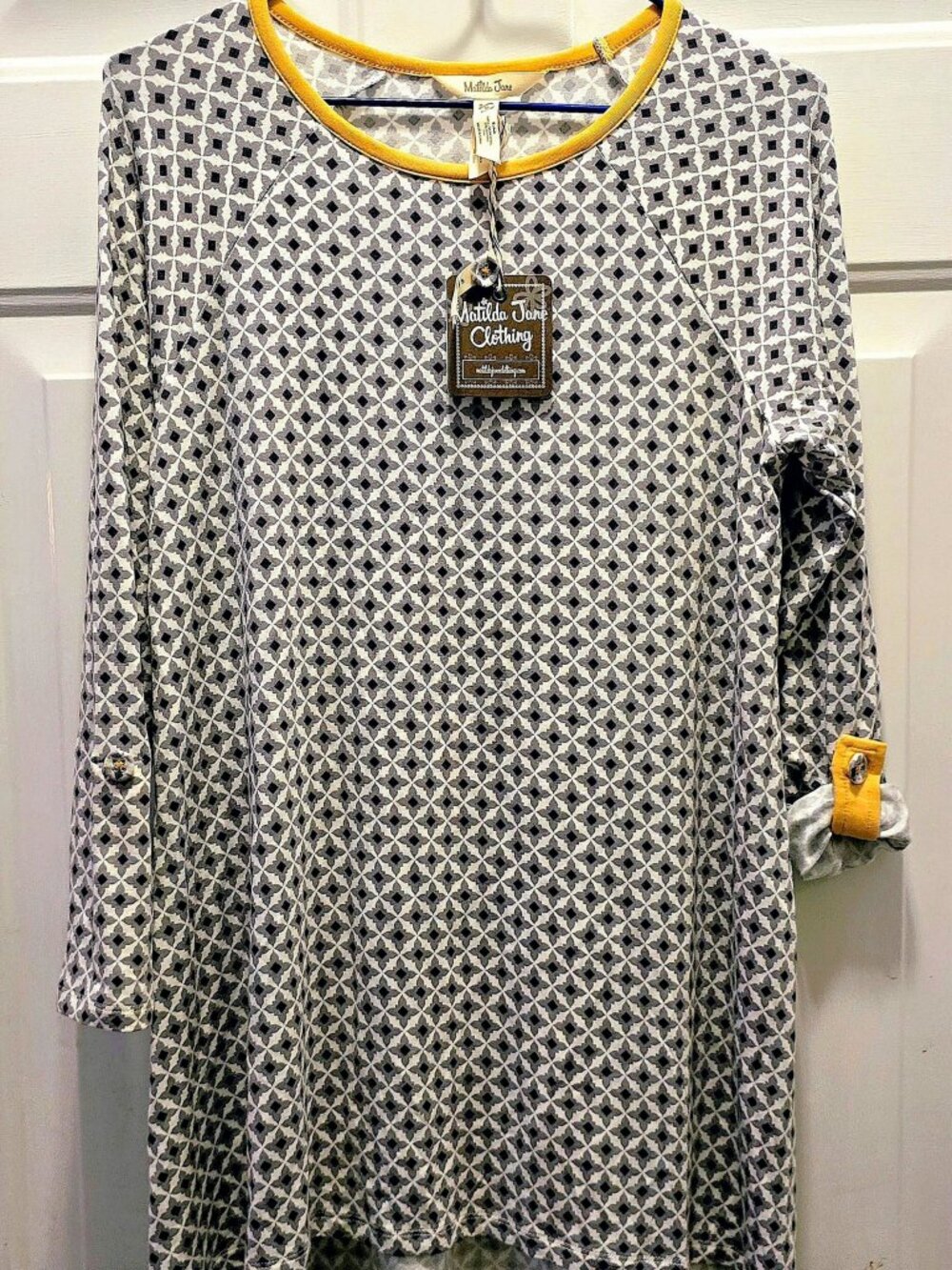 NWT Matilda Jane "Make Believe Starstruck" Roll Tab Knit Tunic Top Size S